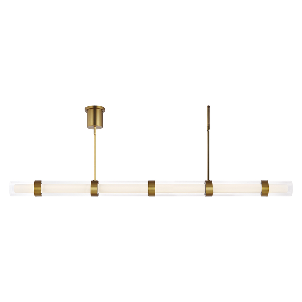 Wit Linear Suspension 6 Glass Aged Brass LED 90 CRI 3000k 120-277V