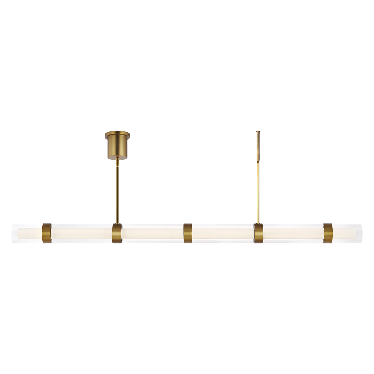 Wit Linear Suspension 6 Glass Aged Brass LED 90 CRI 3000k 120-277V