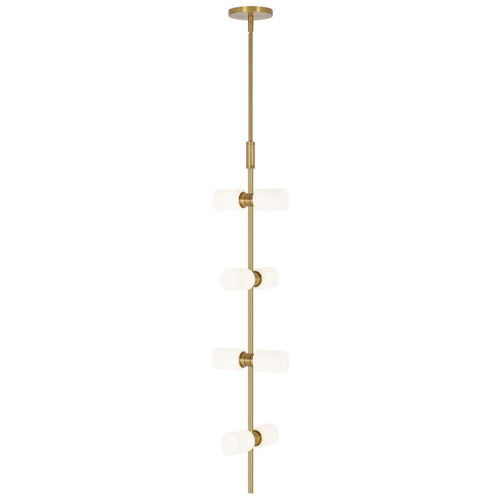 ModernRail Pendant Glass Cylinders aged brass 3000K 90 CRI 24v remote canopy (t24)