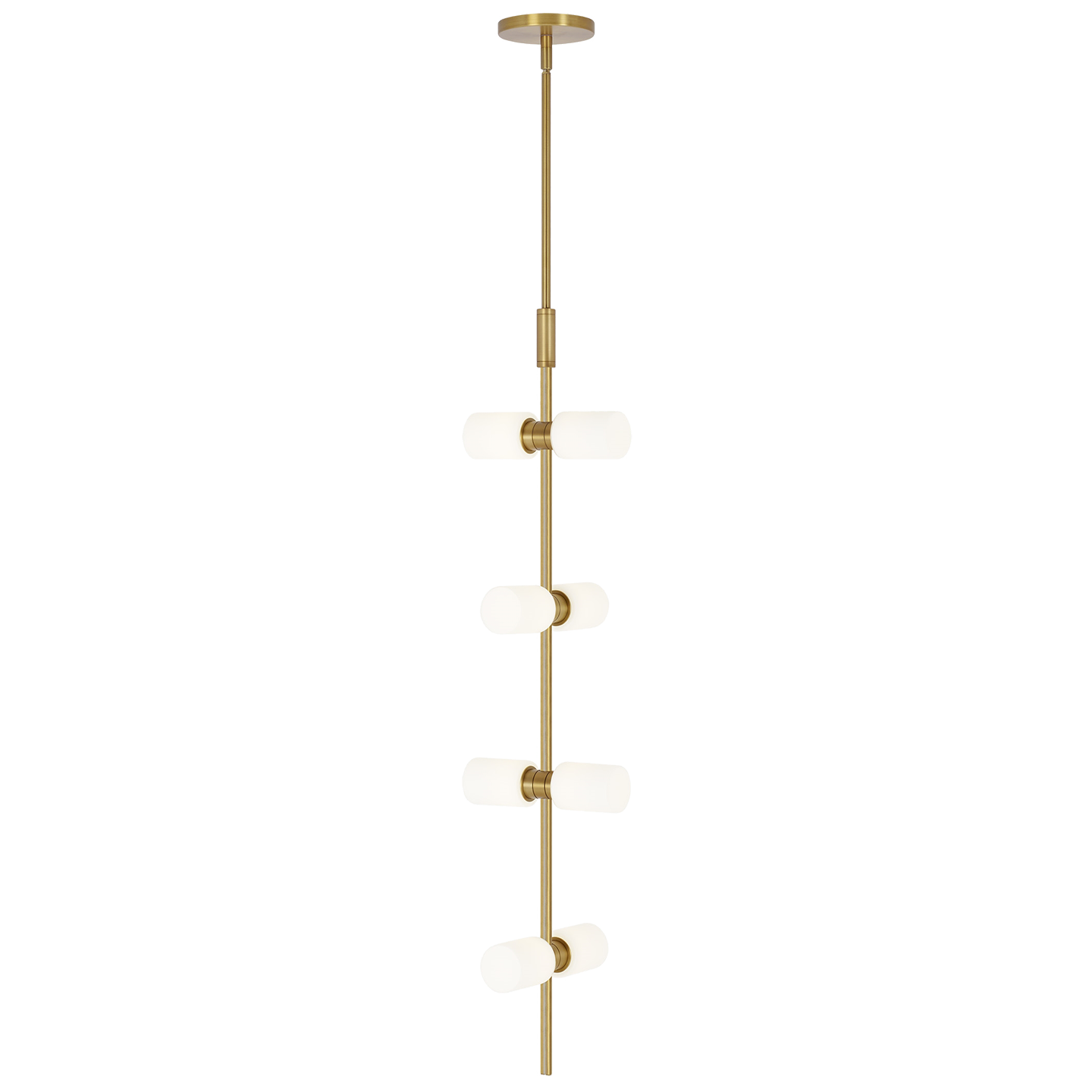ModernRail Pendant Glass Cylinders aged brass 3000K 90 CRI 24v remote canopy (t24)