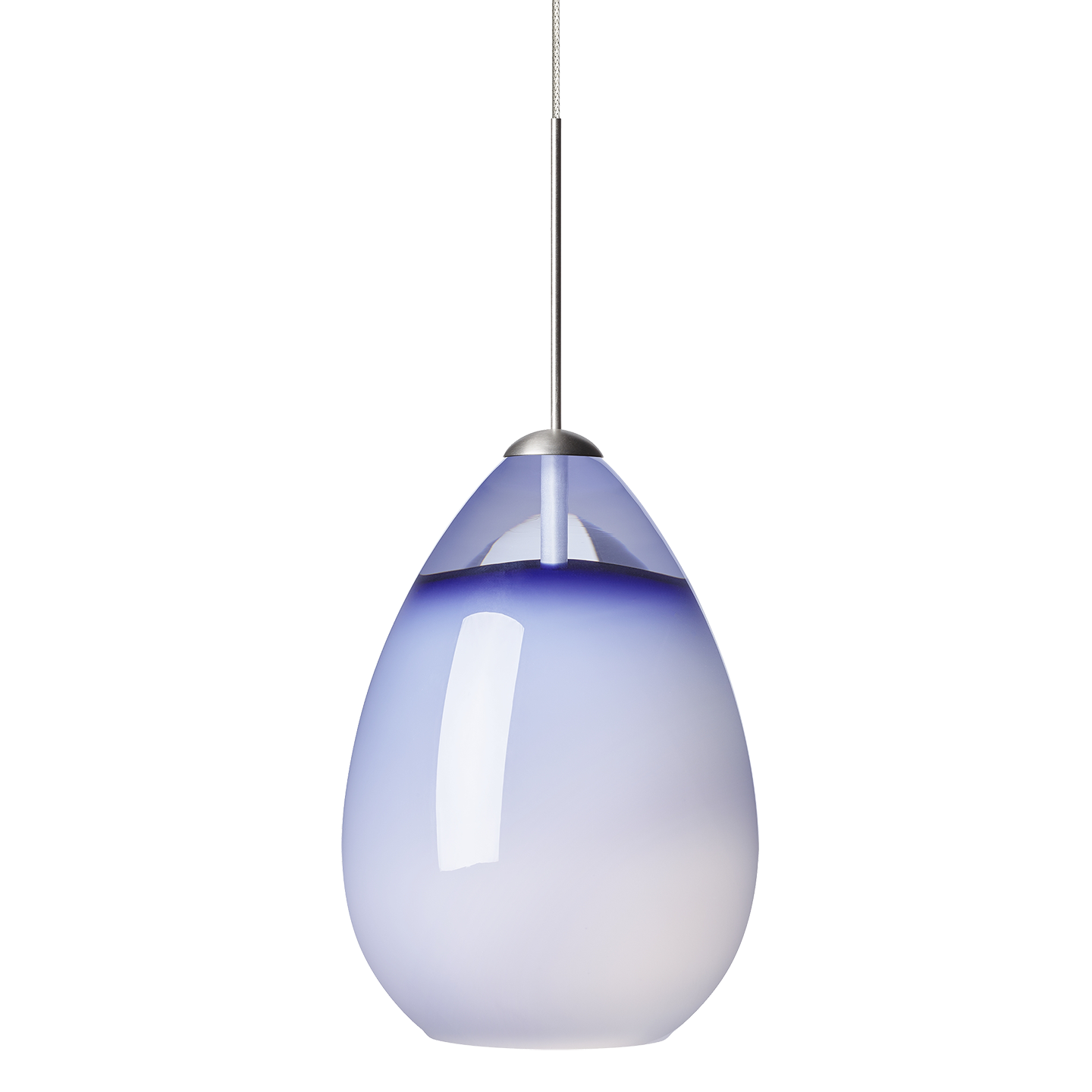 Alina Pendant | Satin Nickel | Steel Blue Glass MonoRail Bulb(s) Included