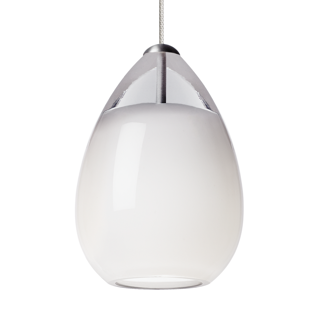 Alina Pendant | Satin Nickel | White Glass MonoRail Bulb(s) Not Included