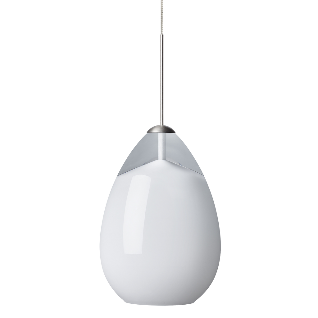 Alina Pendant | Satin Nickel | White Glass MonoRail Bulb(s) Included