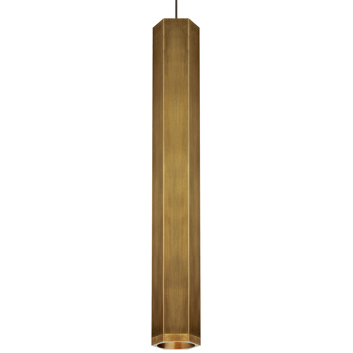 Blok Large Pendant | Aged Brass and Aged Brass |  MonoRail Bulb(s) Not Included