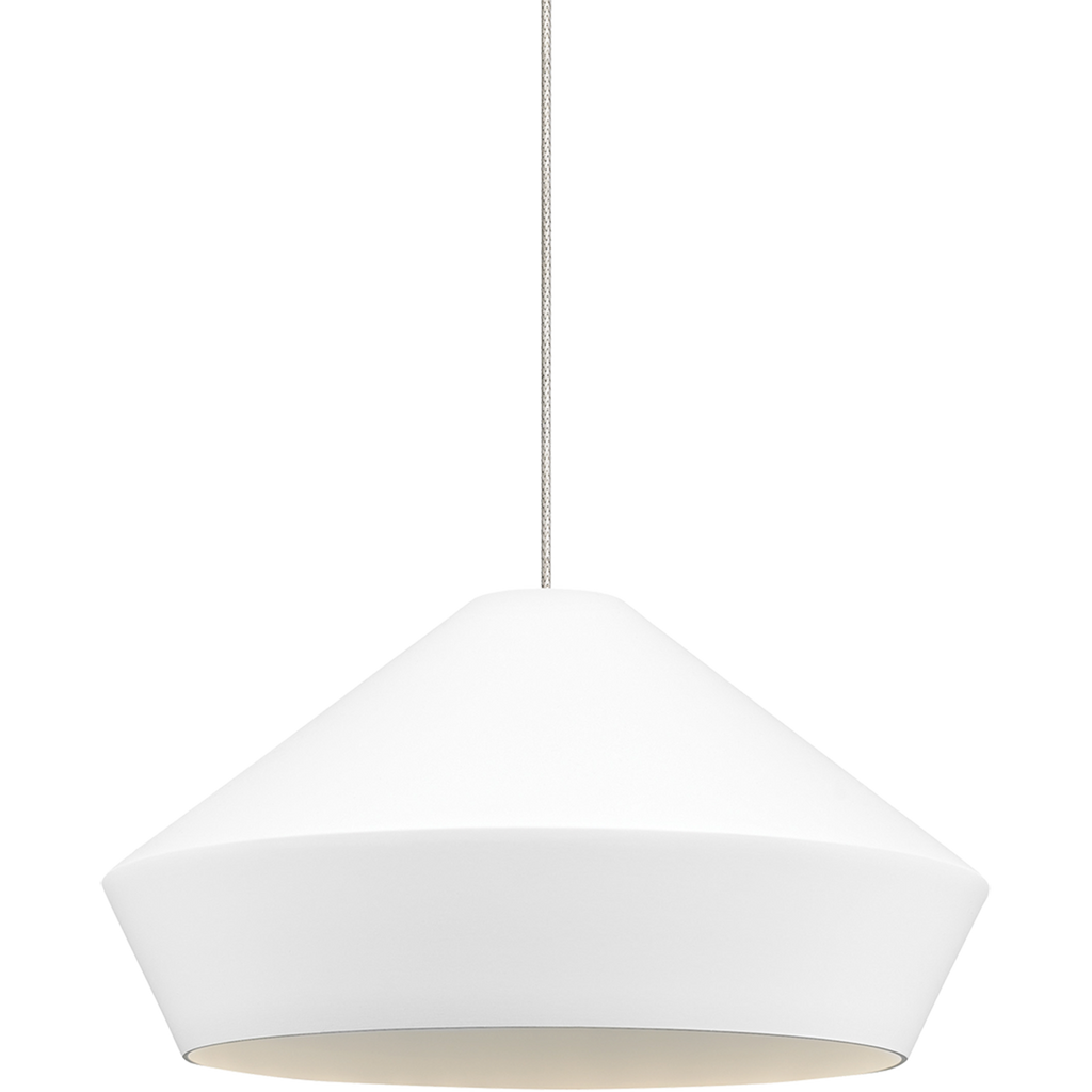 Brummel Pendant | Satin Nickel | Matte White MonoRail Bulb(s) Not Included
