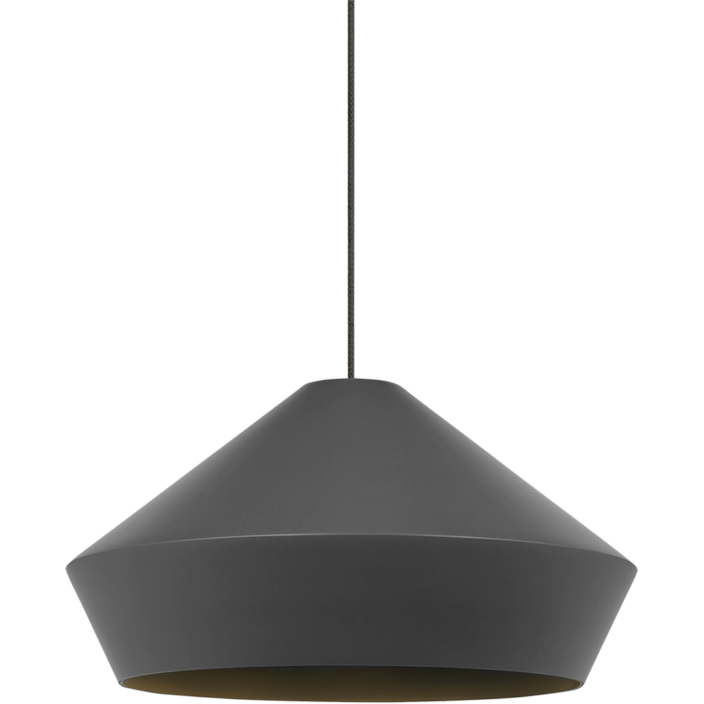 Brummel Pendant | Antique Bronze | Matte Charcoal Gray MonoRail Bulb(s) Not Included