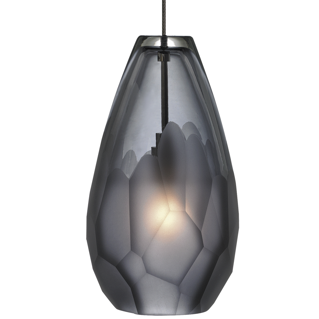 Briolette Pendant | Antique Bronze | Smoke glass MonoRail Bulb(s) Not Included