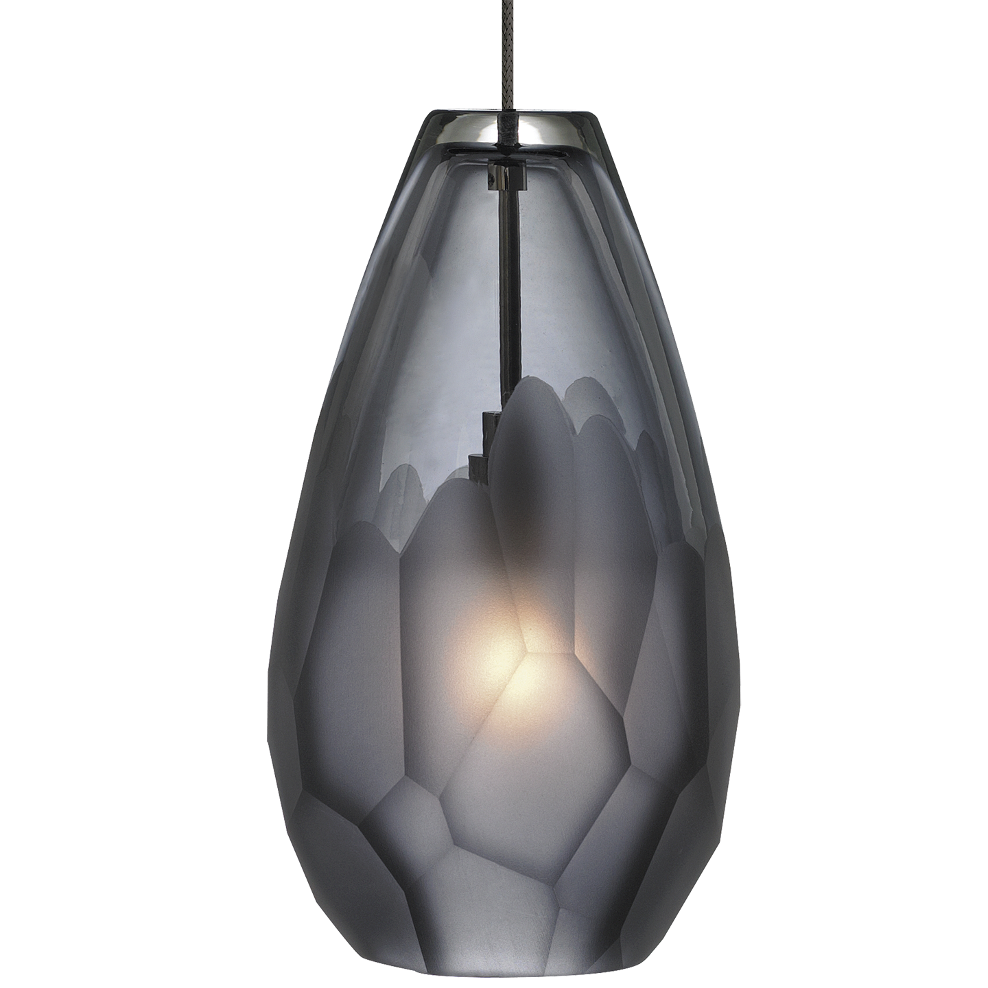 Briolette Pendant | Antique Bronze | Smoke glass MonoRail Bulb(s) Not Included