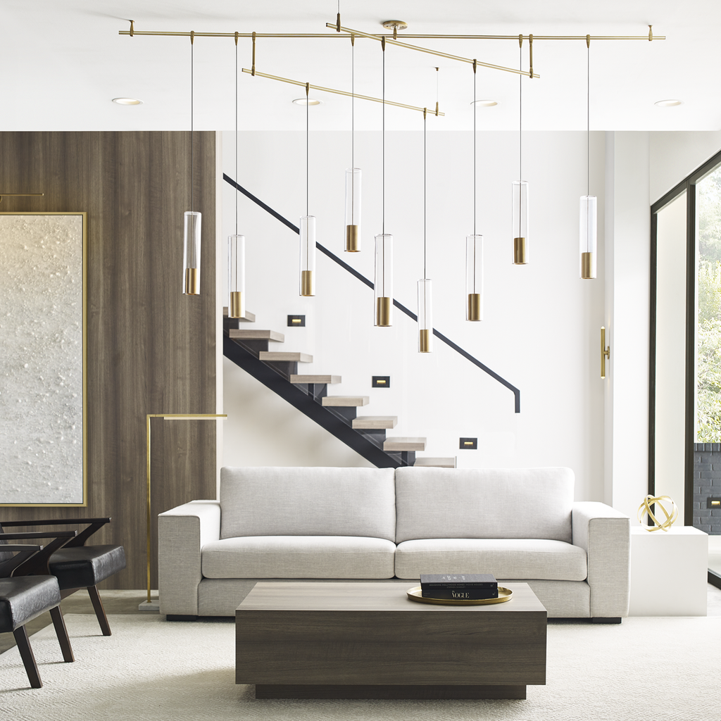 Captra Pendant | Aged Brass | Clear glass MonoRail Bulb(s) Included