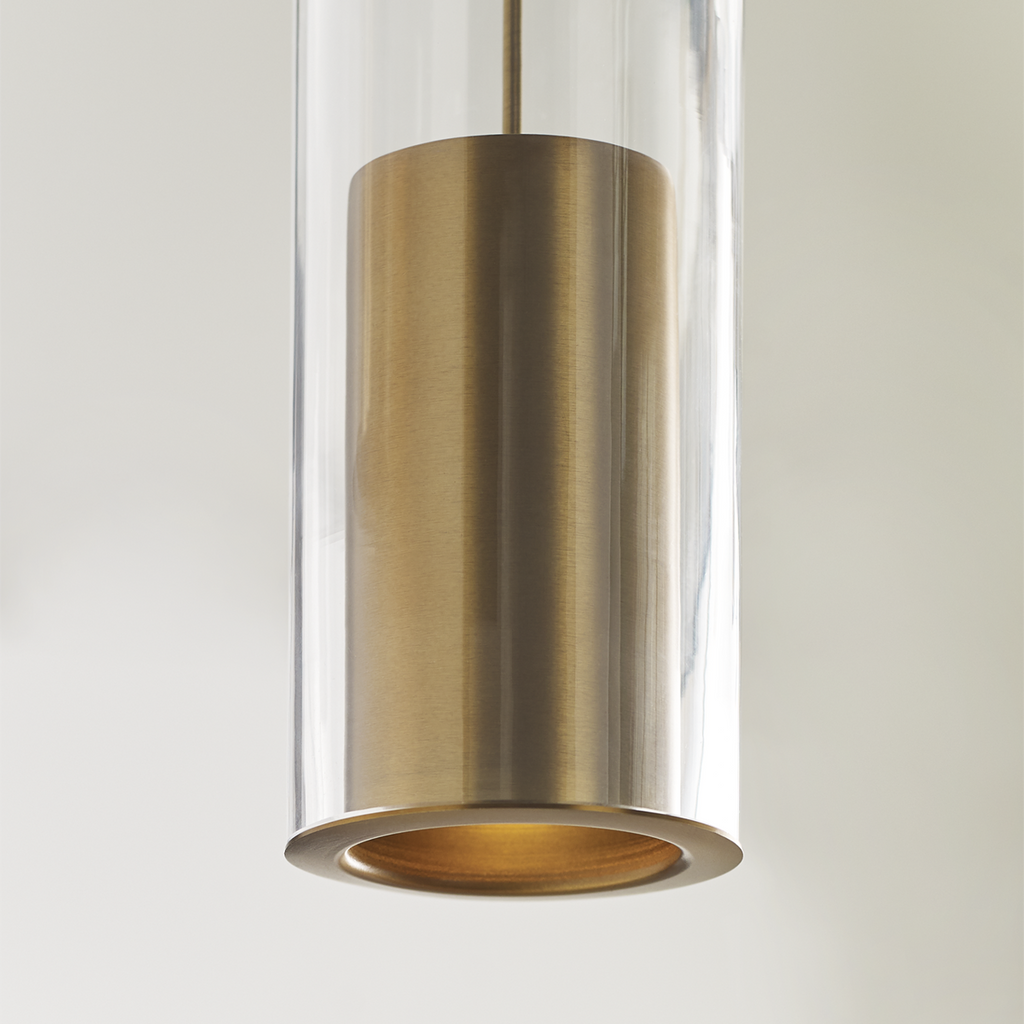Captra Pendant | Aged Brass | Clear glass MonoRail Bulb(s) Included