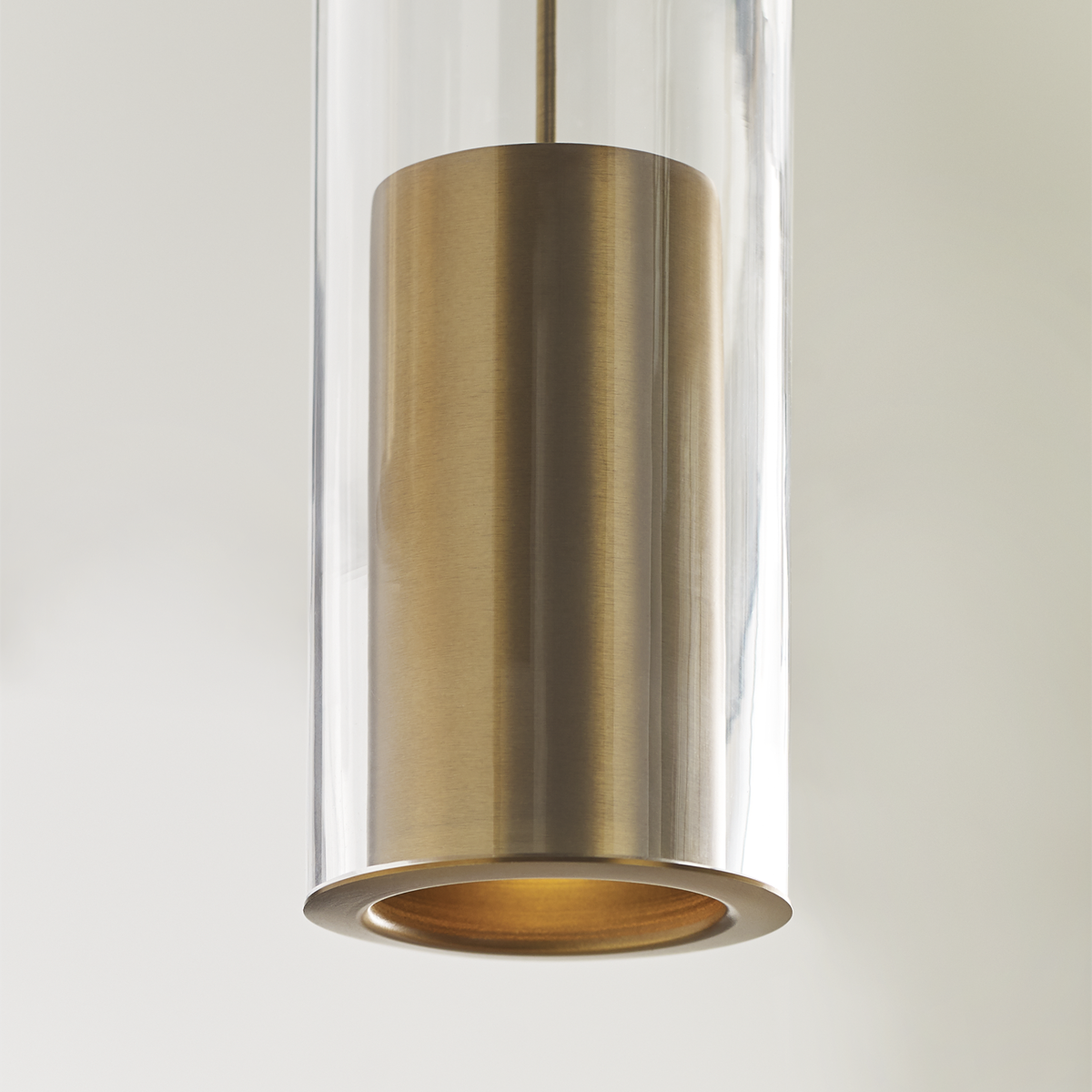 Captra Pendant | Aged Brass | Clear glass MonoRail Bulb(s) Included