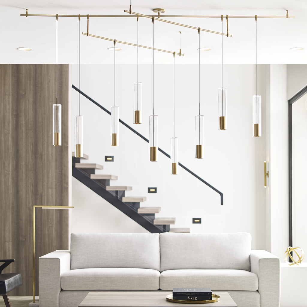 Captra Pendant | Aged Brass | Clear glass MonoRail Bulb(s) Included