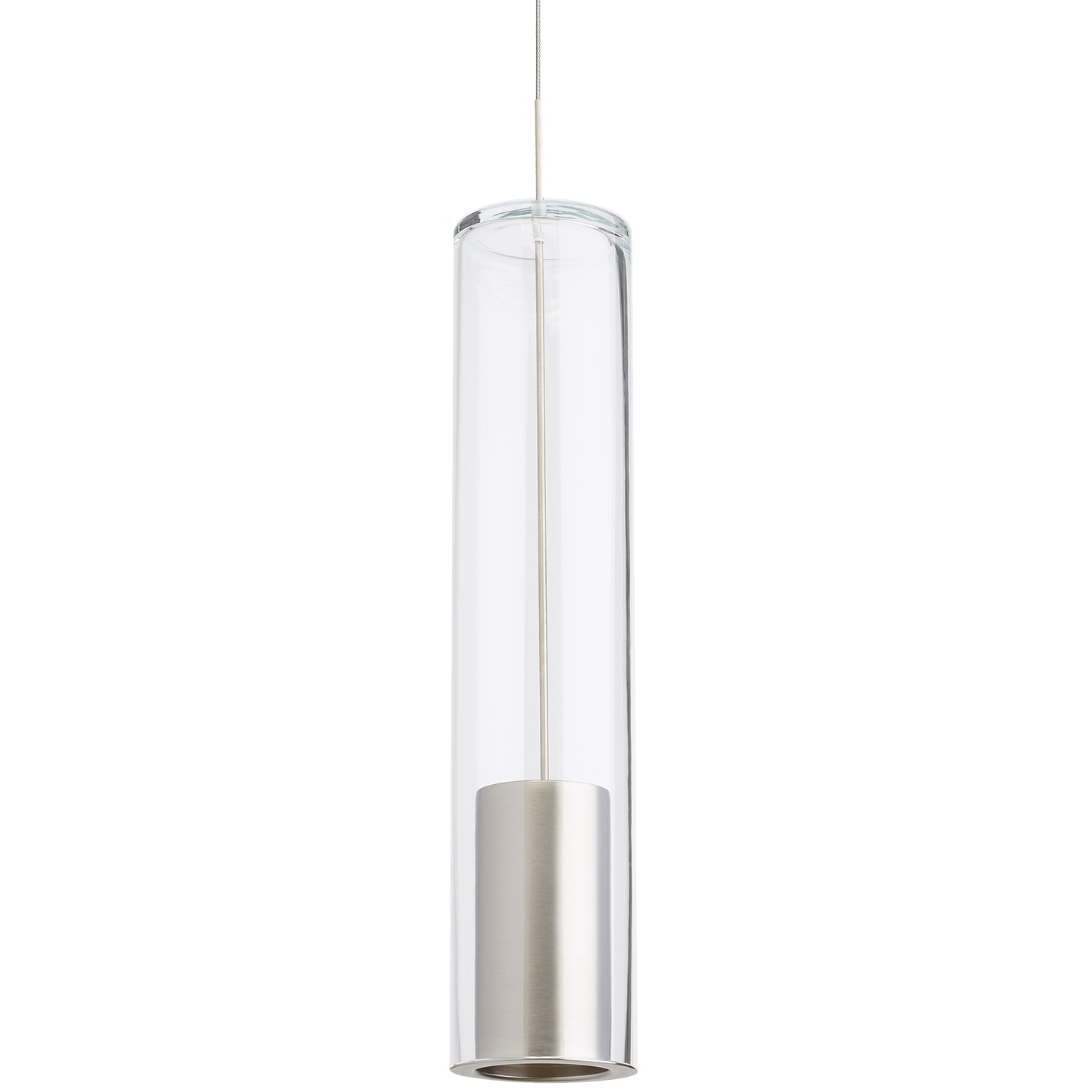 Captra Pendant | Satin Nickel | Clear glass MonoRail Bulb(s) Included