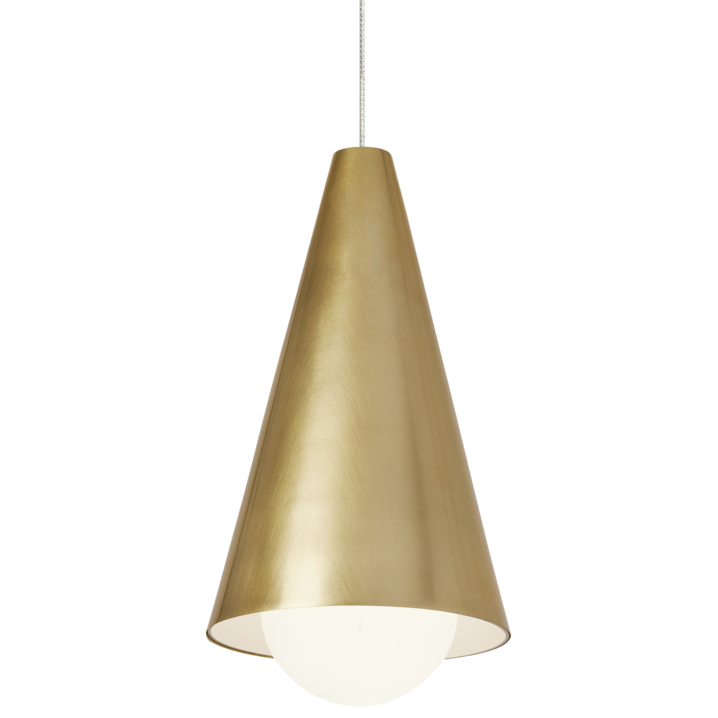 Joni Mini Pendant | Natural Brass | Frost Glass MonoRail Bulb(s) Included