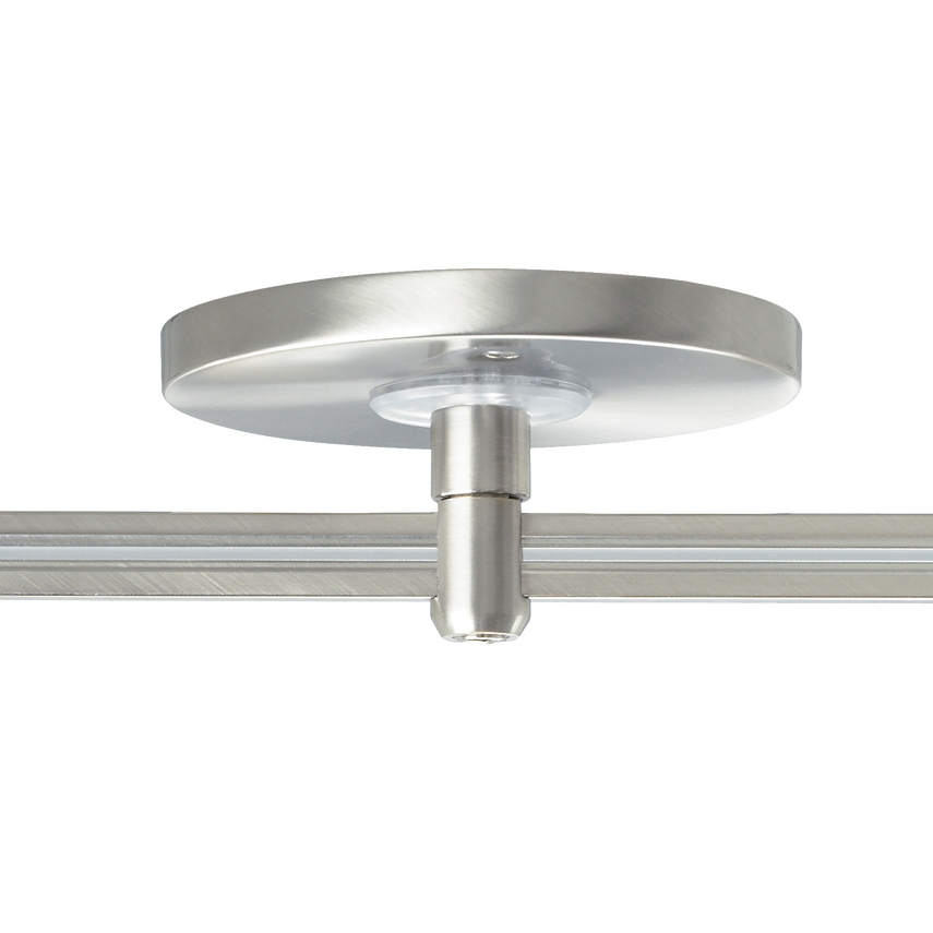 MonoRail 4" Round Power Feed Canopy Low-Profile Single-Feed satin nickel