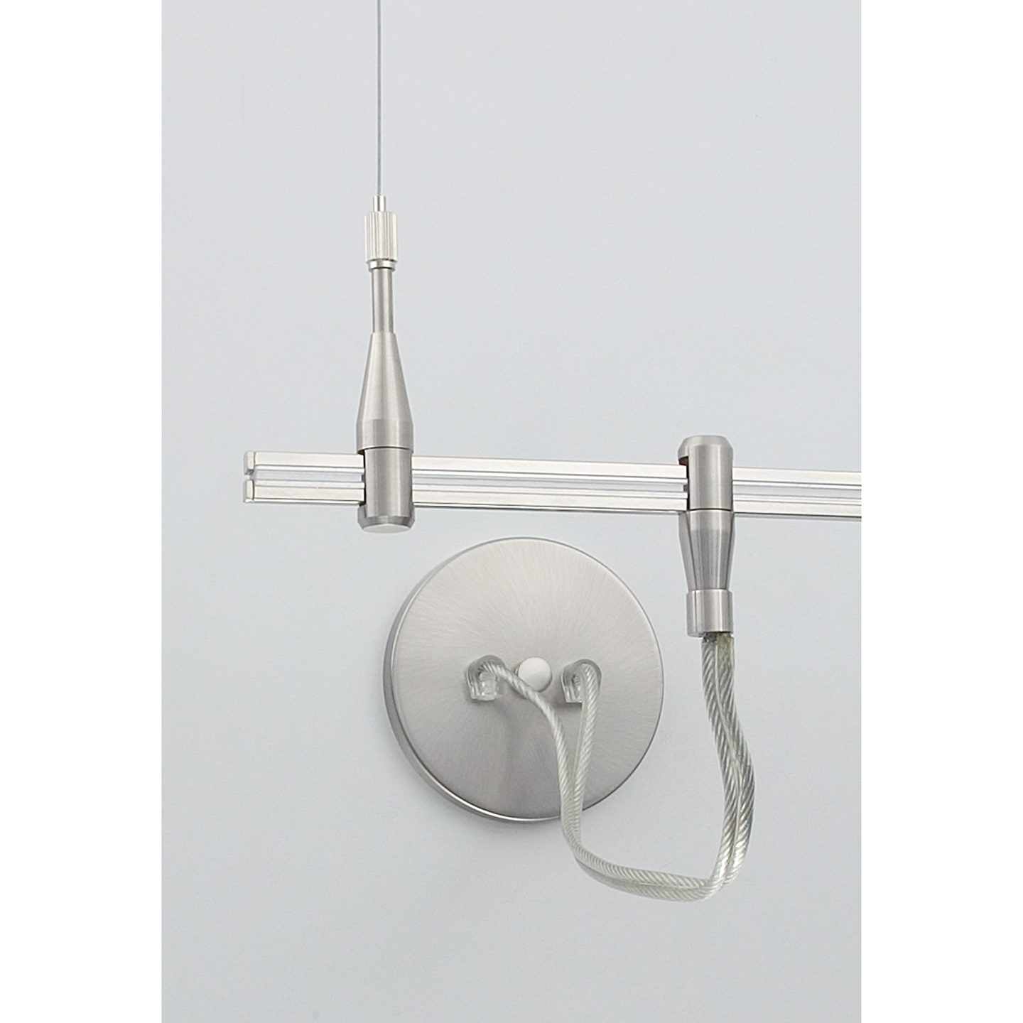 MonoRail Center Power Feed Single-Feed 4" Round Center Power Feed satin nickel