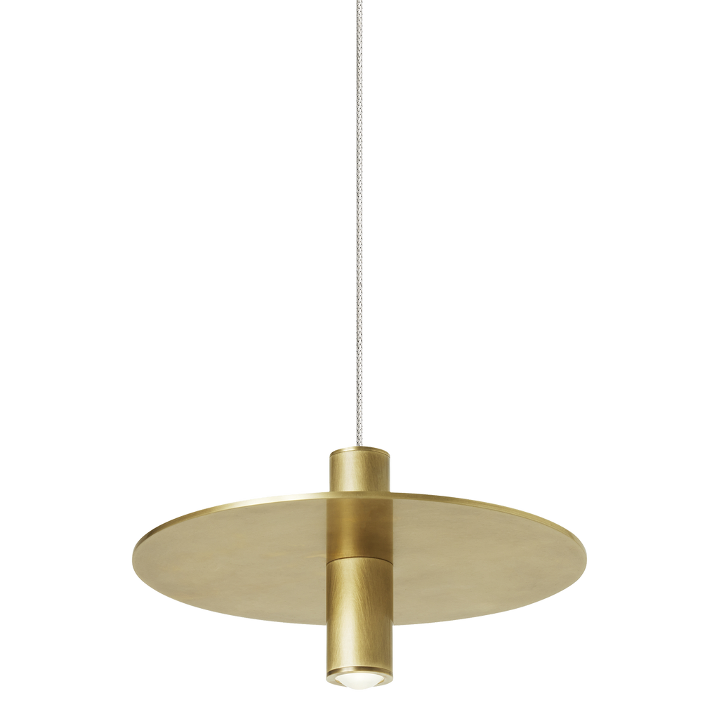 Mini Ponte Pendant | Natural Brass | Metal Shade MonoRail Bulb(s) Included