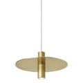 Mini Ponte Pendant | Natural Brass | Metal Shade MonoRail Bulb(s) Included
