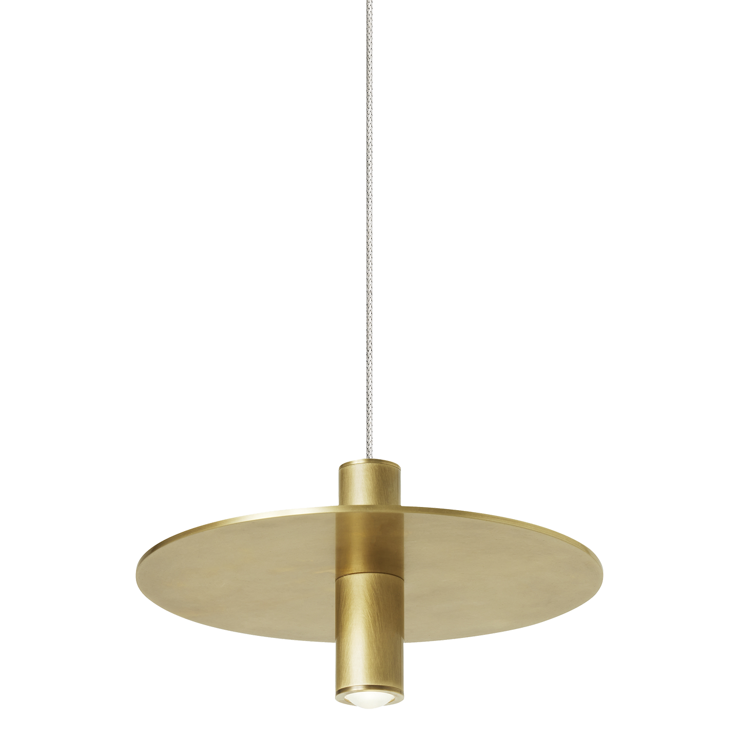 Mini Ponte Pendant | Natural Brass | Metal Shade MonoRail Bulb(s) Included