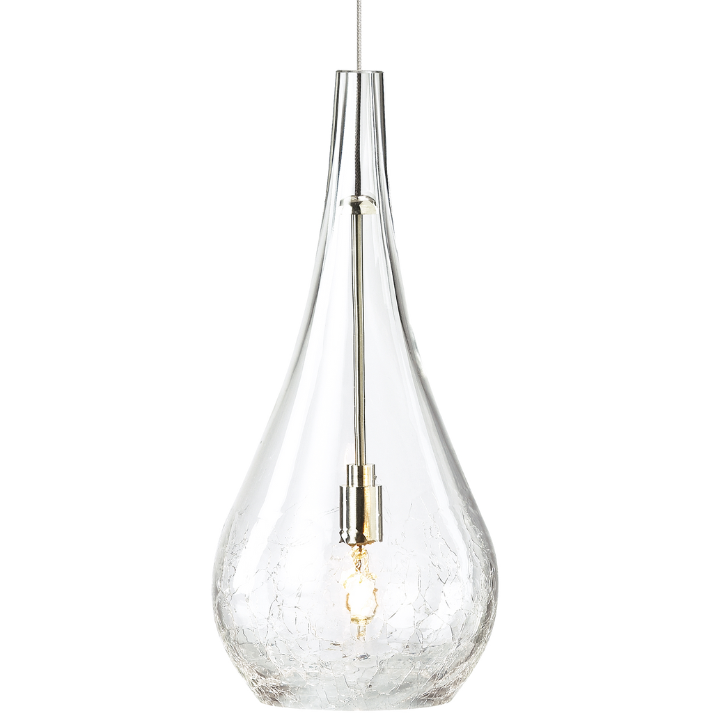 Seguro Pendant | Satin Nickel | Clear glass MonoRail Bulb(s) Not Included