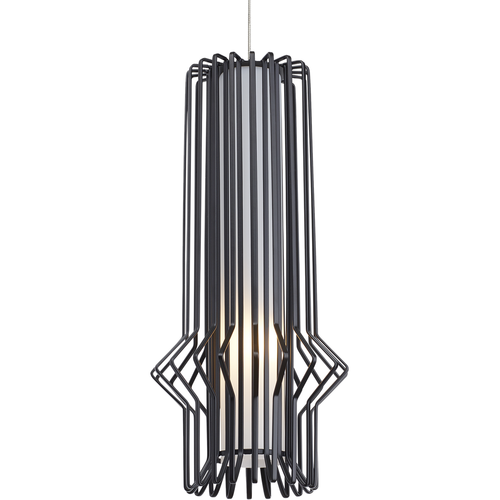 Syrma Mini Pendant | Satin Nickel | Matte Black MonoRail Bulb(s) Not Included