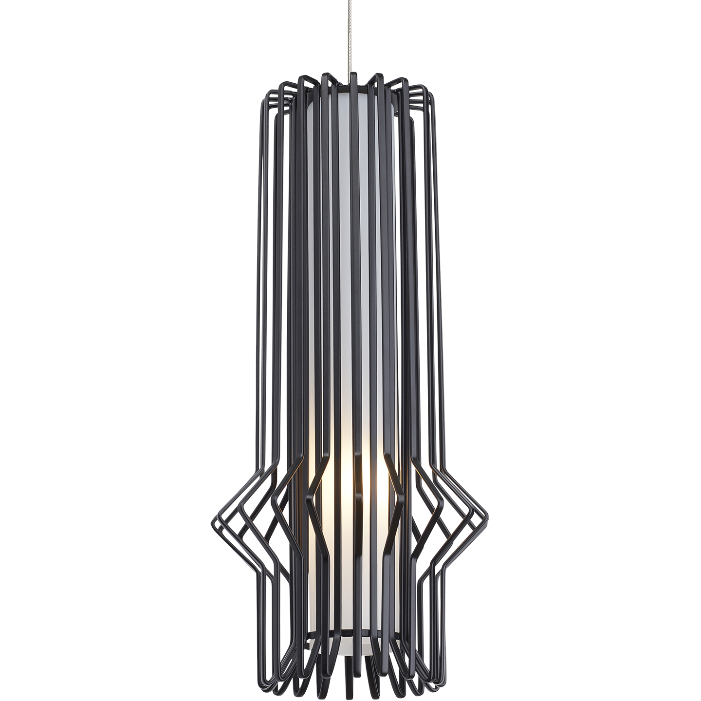 Syrma Mini Pendant | Satin Nickel | Matte Black MonoRail Bulb(s) Not Included