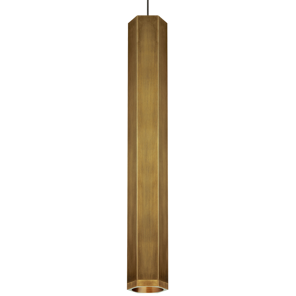 Blok Large Pendant | Aged Brass and Aged Brass |  Monopoint Bulb(s) Included