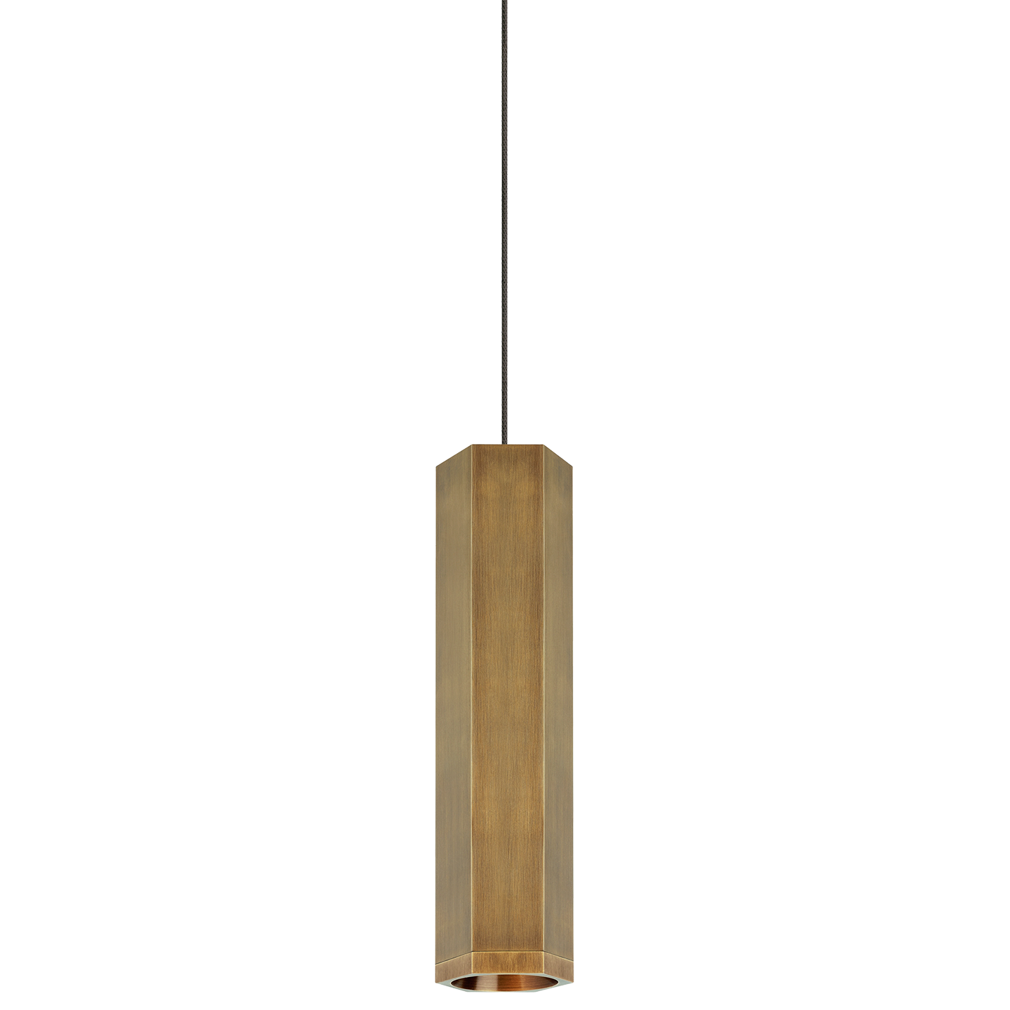 Blok Small Pendant | Aged Brass and Aged Brass |  Monopoint Bulb(s) Not Included