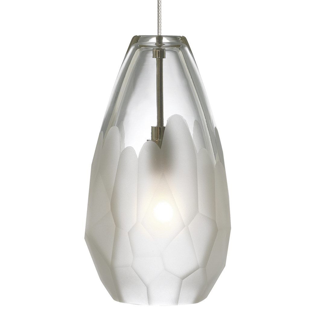 Briolette Pendant | Antique Bronze | Frost glass Monopoint Bulb(s) Not Included