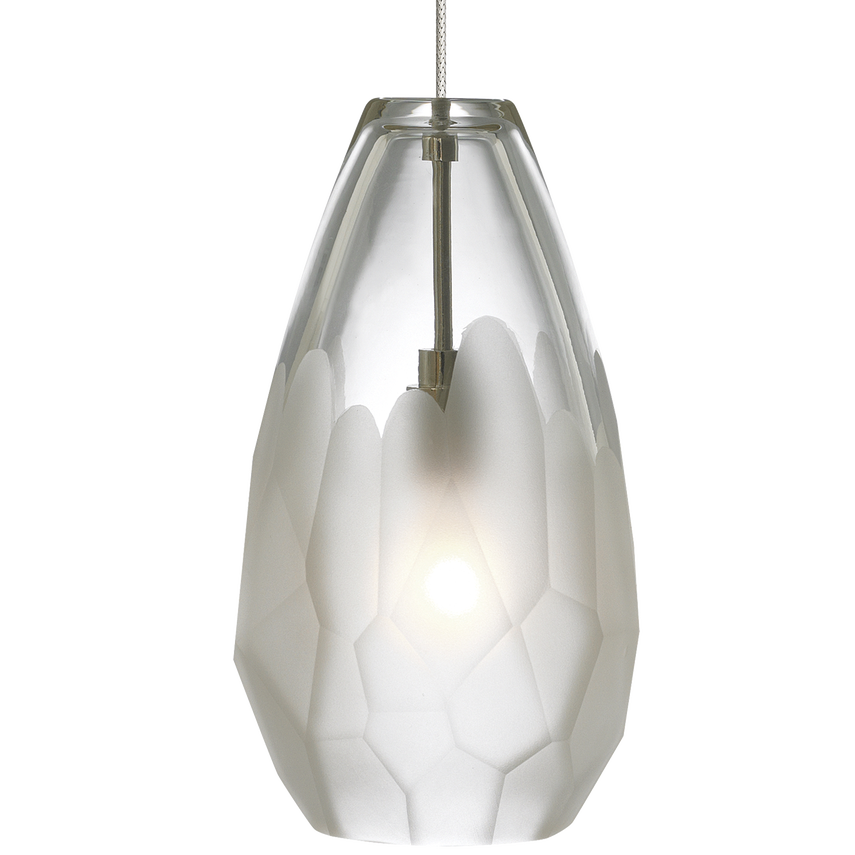Briolette Pendant | Antique Bronze | Frost glass Monopoint Bulb(s) Included
