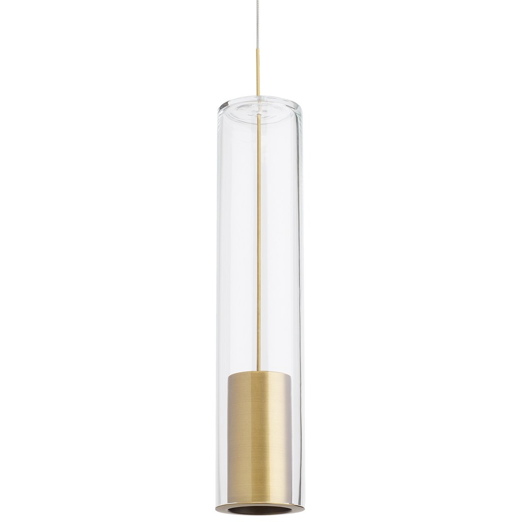 Captra Pendant | Aged Brass | Clear glass Monopoint Bulb(s) Included
