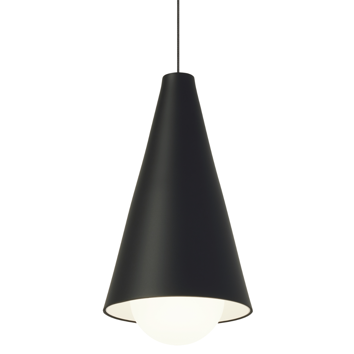 Joni Mini Pendant | Nightshade Black | Frost Glass Monopoint Bulb(s) Included