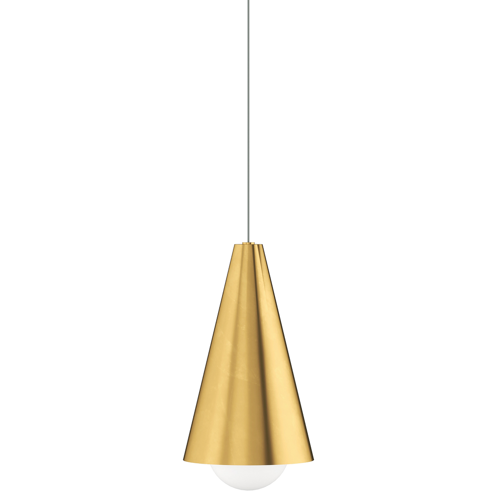 Joni Mini Pendant | Natural Brass | Frost Glass Monopoint Bulb(s) Included