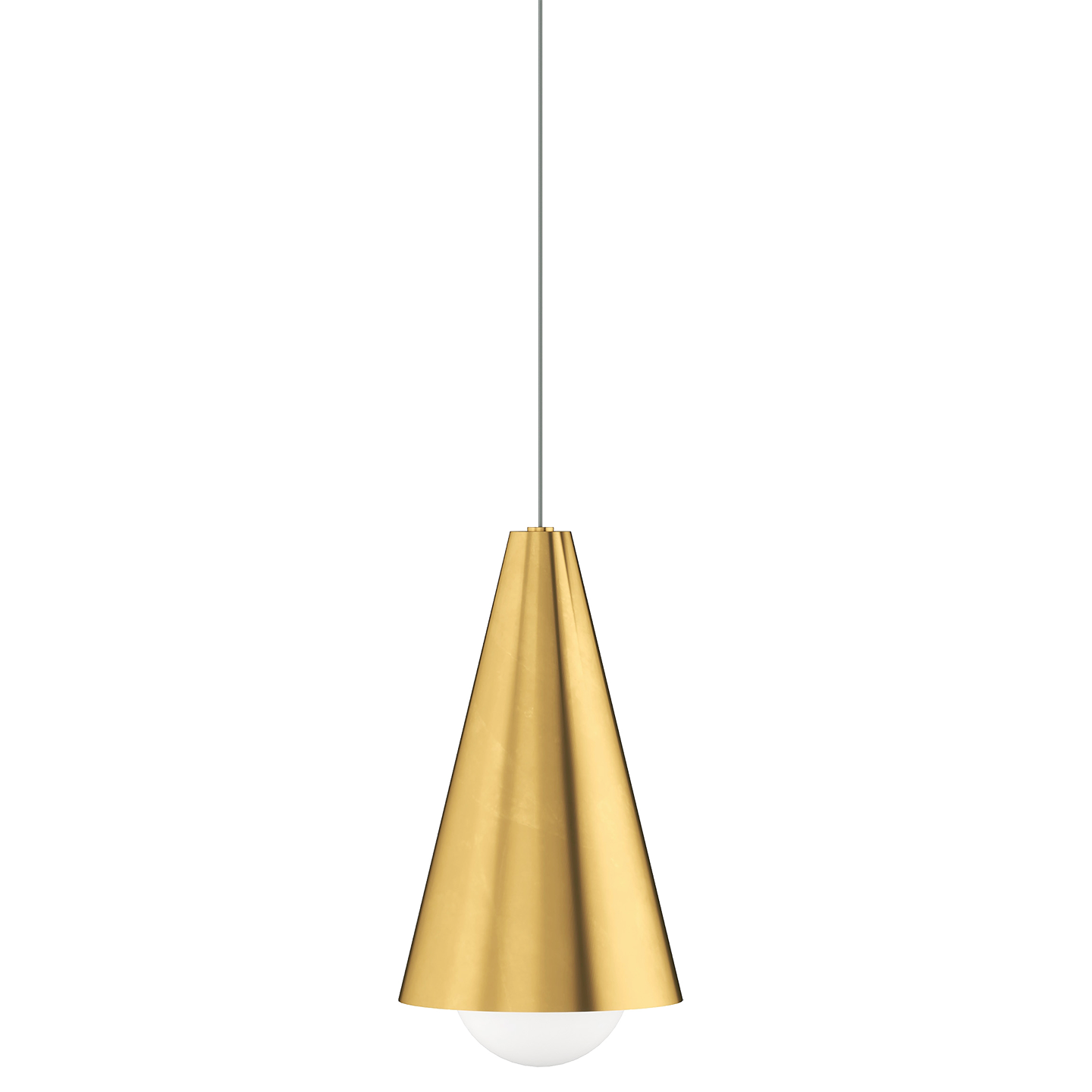 Joni Mini Pendant | Natural Brass | Frost Glass Monopoint Bulb(s) Included