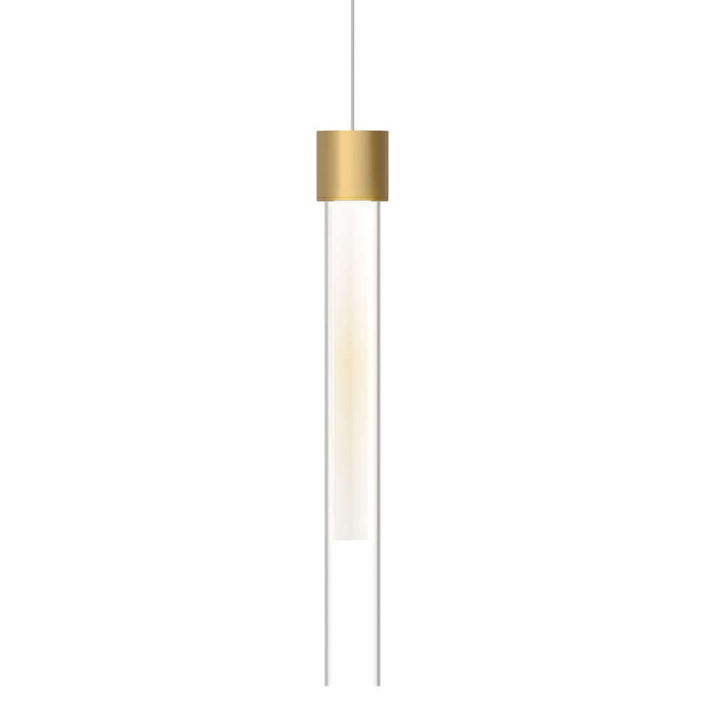 Mini Linger Pendant | Natural Brass | Outer Glass | inner acrylic Monopoint Bulb(s) Included
