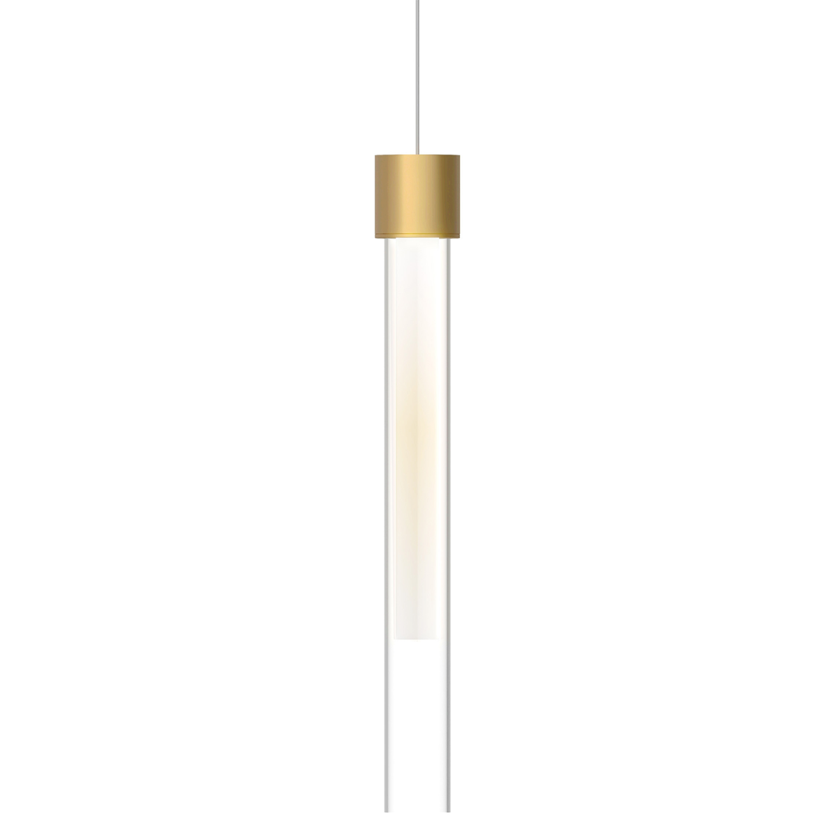 Mini Linger Pendant | Natural Brass | Outer Glass | inner acrylic Monopoint Bulb(s) Included