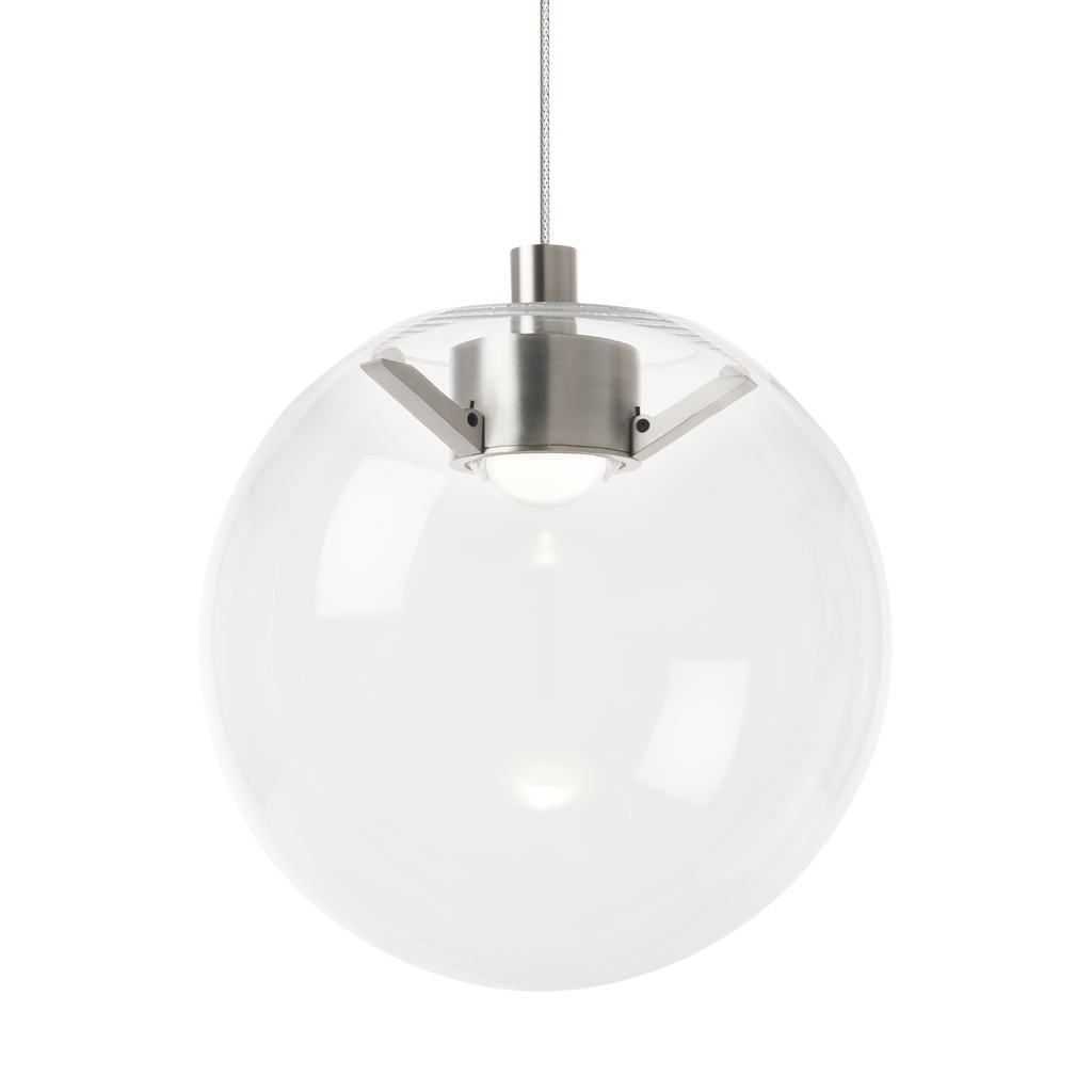 Palona Mini Pendant | Satin Nickel | Clear Glass Monopoint Bulb(s) Included