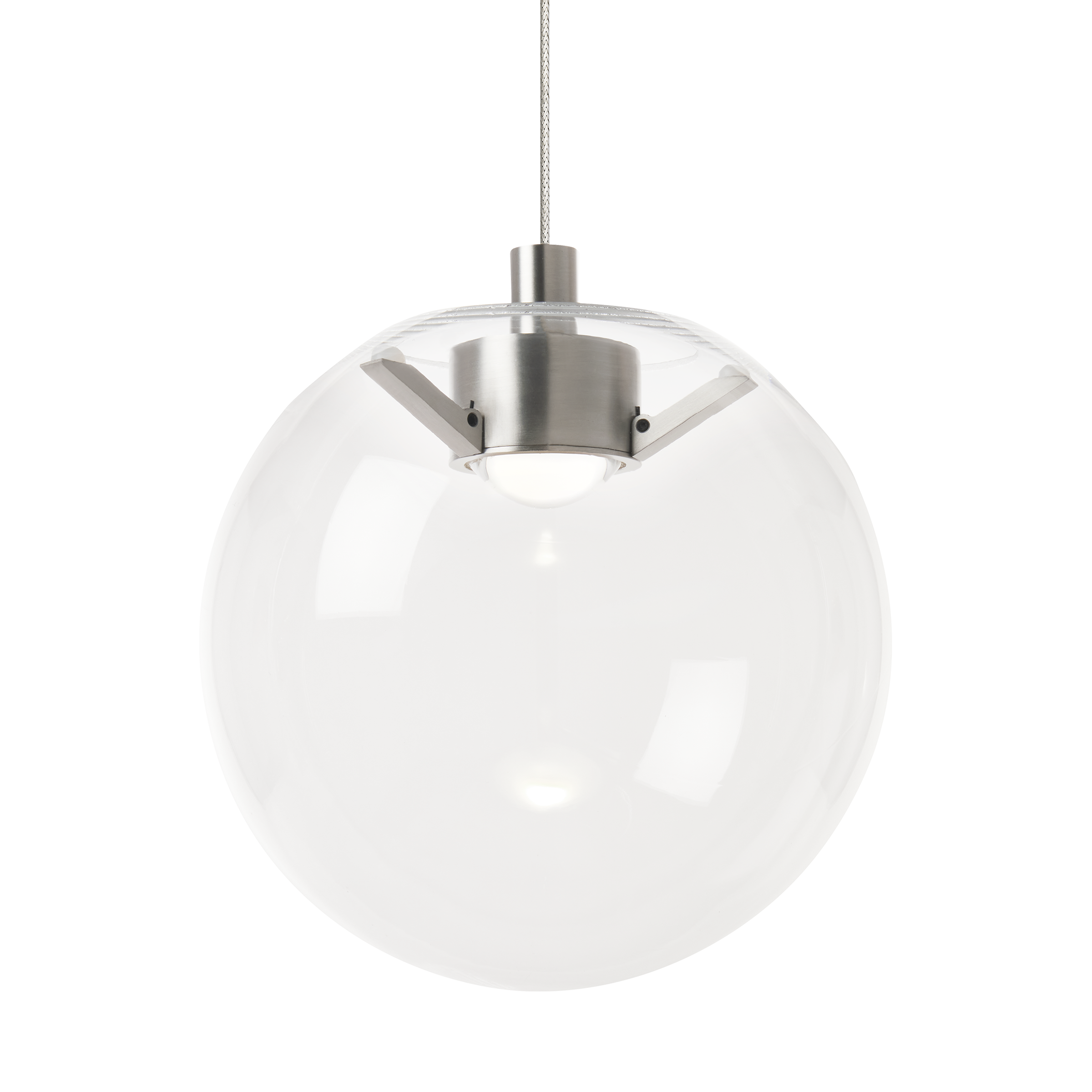 Palona Mini Pendant | Satin Nickel | Clear Glass Monopoint Bulb(s) Included