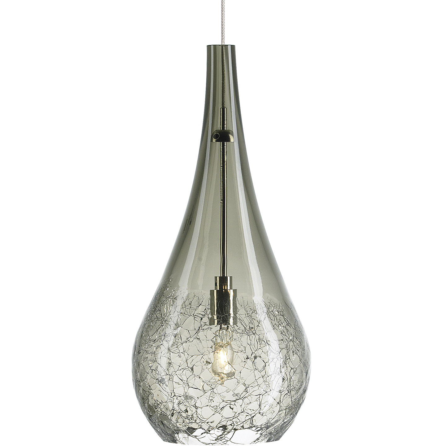 Seguro Pendant | Satin Nickel | Smoke glass Monopoint Bulb(s) Not Included