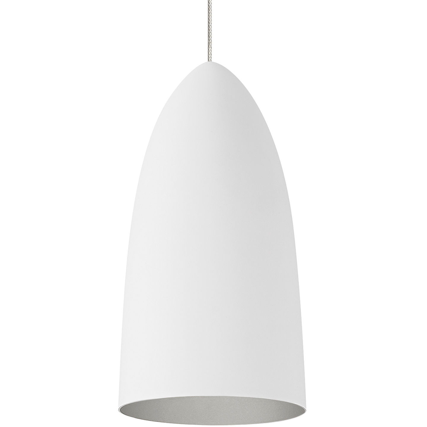 Mini Signal Pendant MonoPoint Rubberized White/Platinum satin nickel no lamp