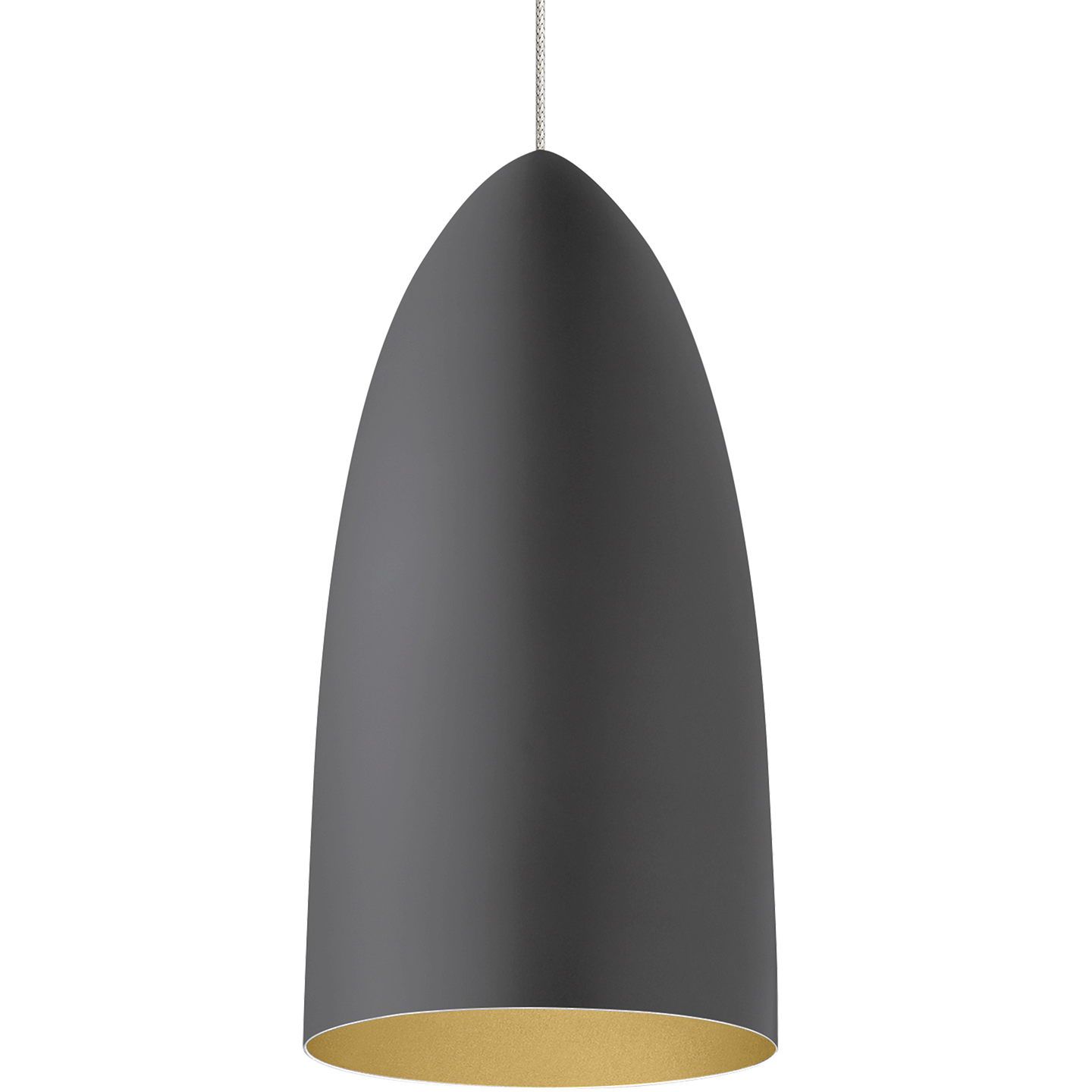 Mini Signal Pendant MonoPoint Rubberized Gray/Gold satin nickel no lamp
