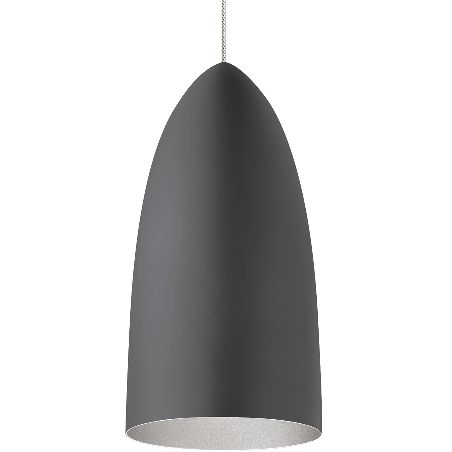 Mini Signal Pendant MonoPoint Rubberized Gray/Platinum satin nickel no lamp