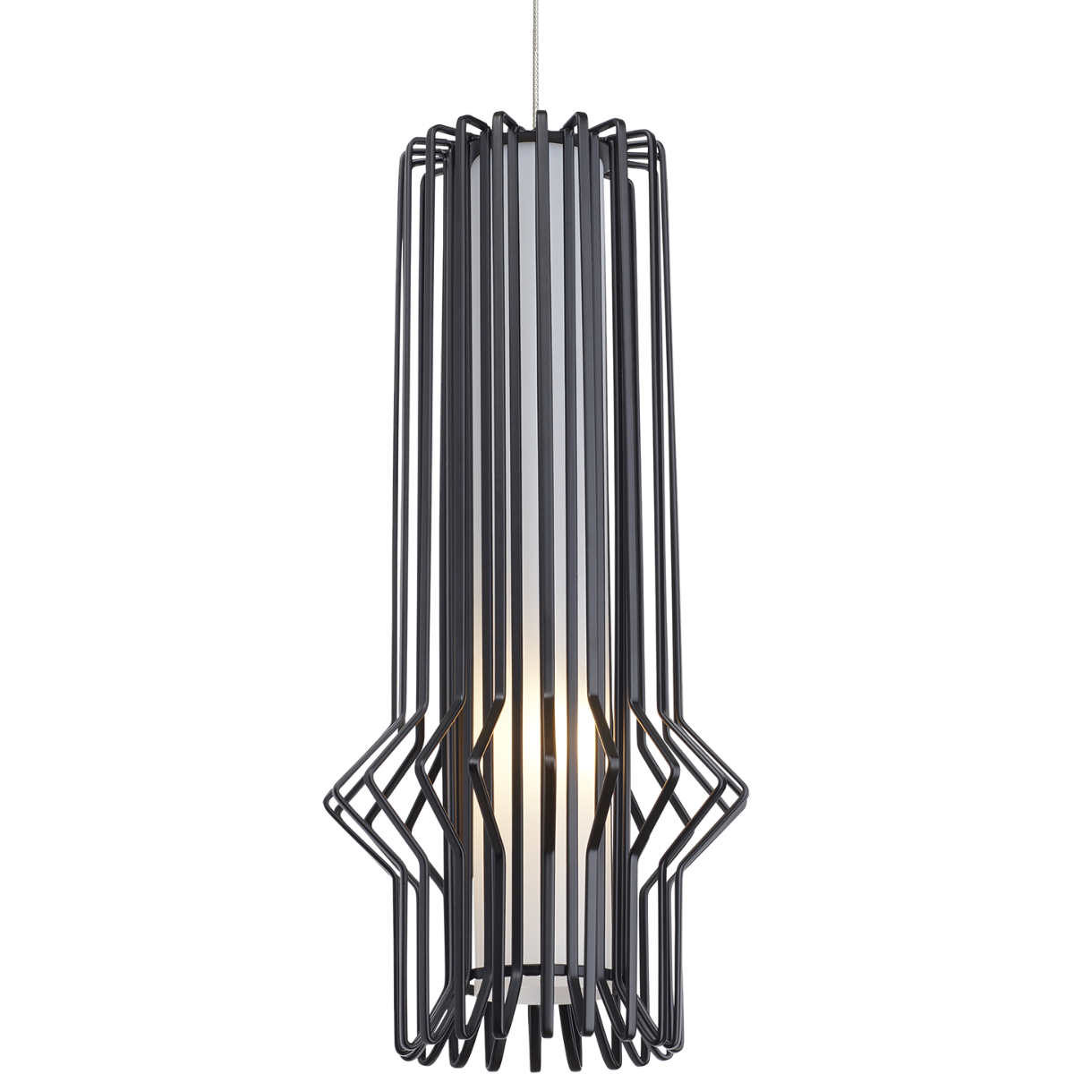Syrma Mini Pendant | Satin Nickel | Matte Black Monopoint Bulb(s) Not Included