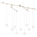 Sedona Pendant Chandelier 9 Light Clear Aged Brass LED 90 CRI 3000K 12V Remote