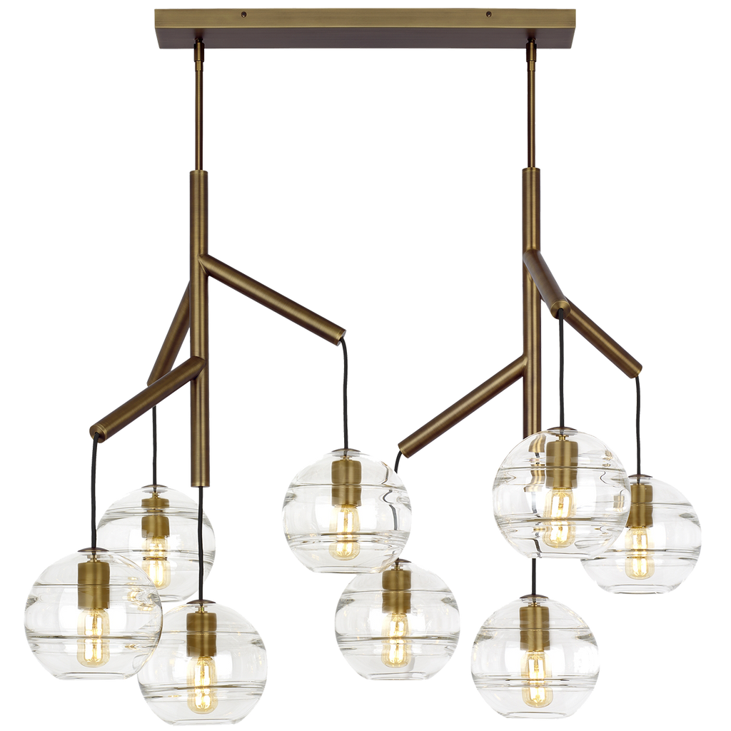 Sedona Double Chandelier Double Clear Aged Brass Bulb Not Included