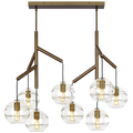 Sedona Double Chandelier Double Clear Aged Brass 2700K 90 CRI t14 led 90 cri 2700k 120v