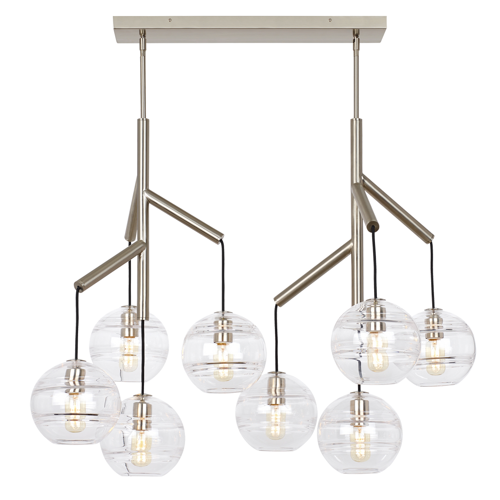 Sedona Double Chandelier Double Clear Satin Nickel Bulb Not Included