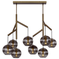 Sedona Double Chandelier | Transparent Smoke Aged Brass Bulb Not Included