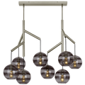 Sedona Double Chandelier Double Transparent Smoke Satin Nickel Bulb Not Included