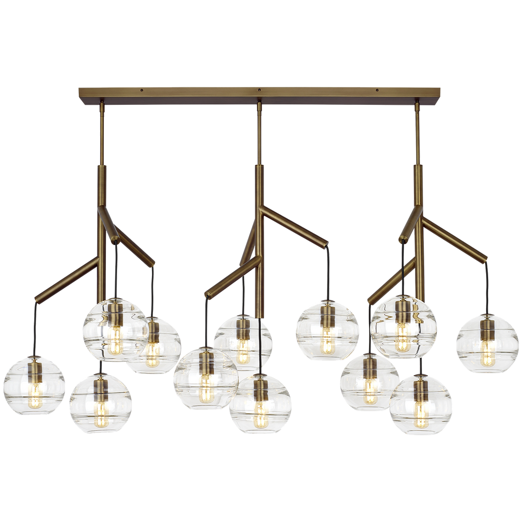 Sedona Triple Chandelier | Clear Aged Brass Bulb Not Included